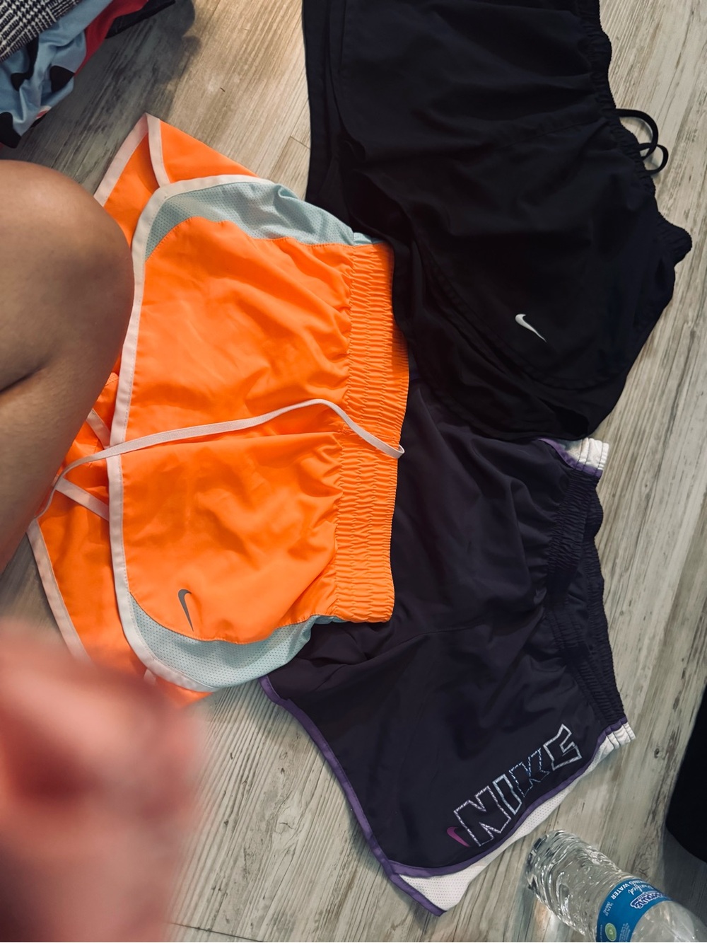 Nike Women's Bright Orange Athletic Running Shorts with Contrast Trim